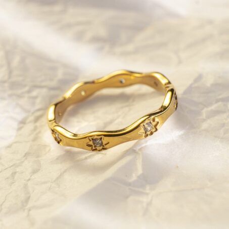 Gabriela Star Etched Ring