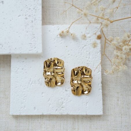 Ruptured Gold Stud Earrings