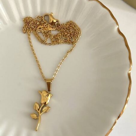 Gold Rose Pendant