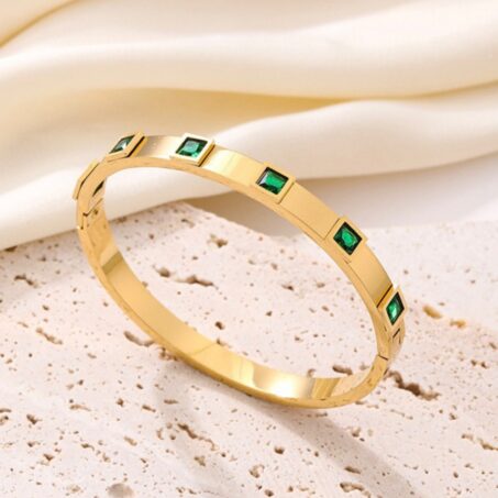 Emerald-cut Gemstone Handcuff