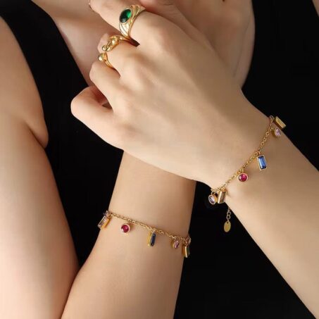 Kaleidoscope Zircon Charm Bracelet