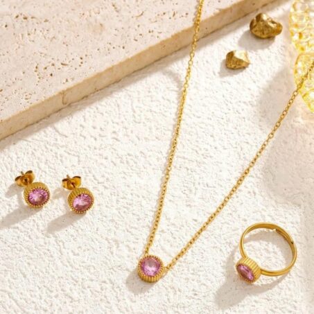Zircon Solitaire Jewelry Set